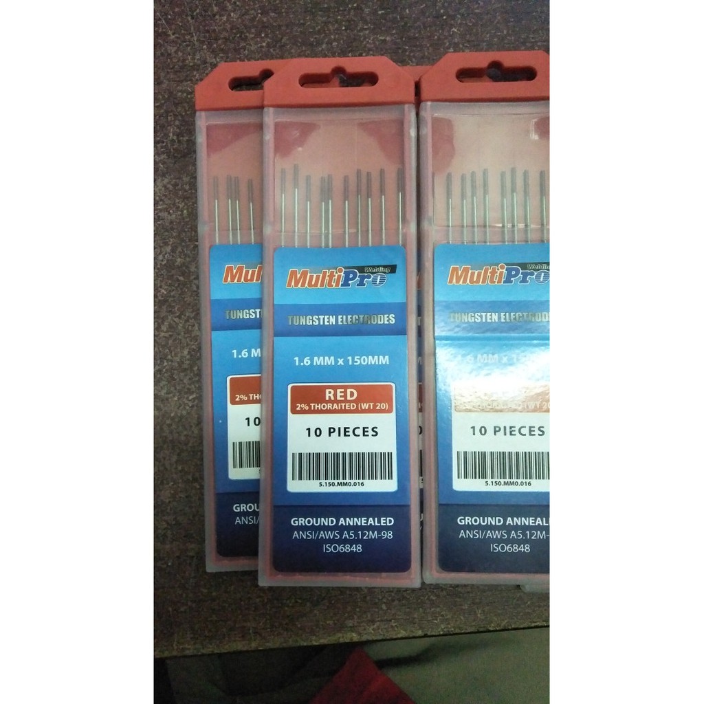 Kawat Las Multipro Tungsten Tig Stainless Steel Argon 1.6mm Merah Per Pcs