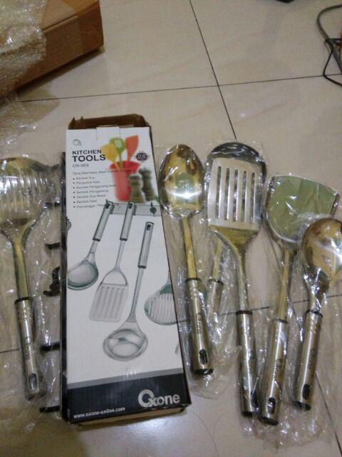 Oxone Ox-963 Kitchen Tools Sendok Masak Sodet Spatula Ox 963 Sutil Set Peralatan Masak Stainless