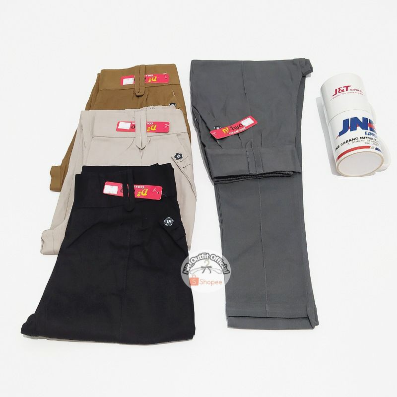 Baggy Pants Wanita Melar Katun Twill Street Grade A Baggypant Pinggang Belakang Karet