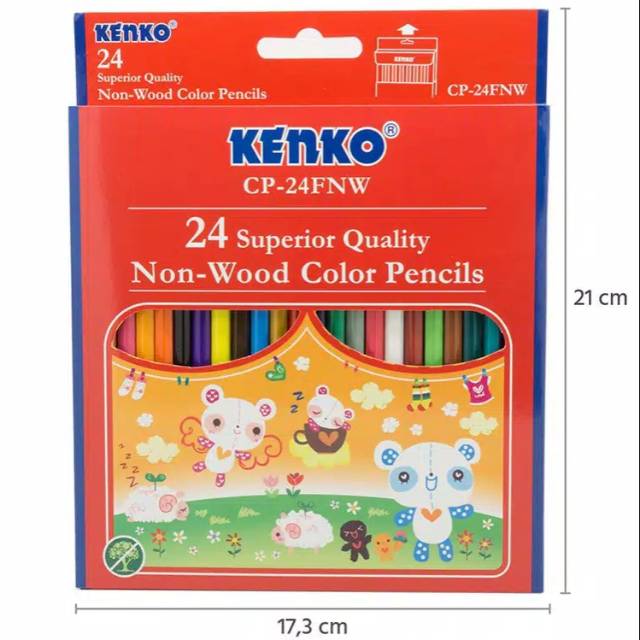 

CP-24FNW Pensil Warna Non Wood 24 Warna Kenko Color Pencils