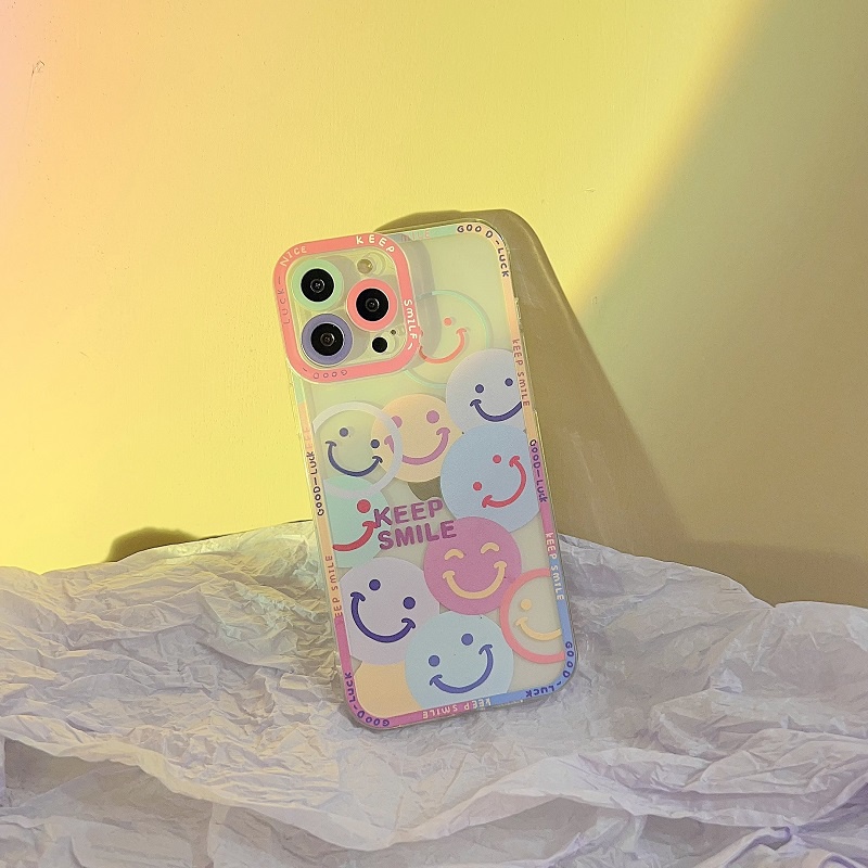 Soft Case Motif Smiley Face Untuk iPhone 11 12 13 Pro MAX X XR XS MAX 7 8 Plus