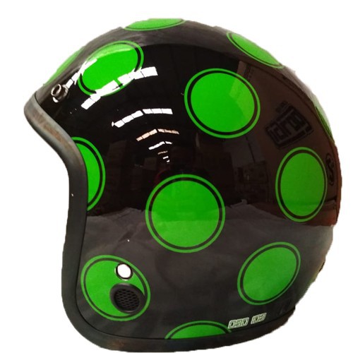 Helm Bogo / Helm Retro / Helm Igloo Moon Black Green + Kaca