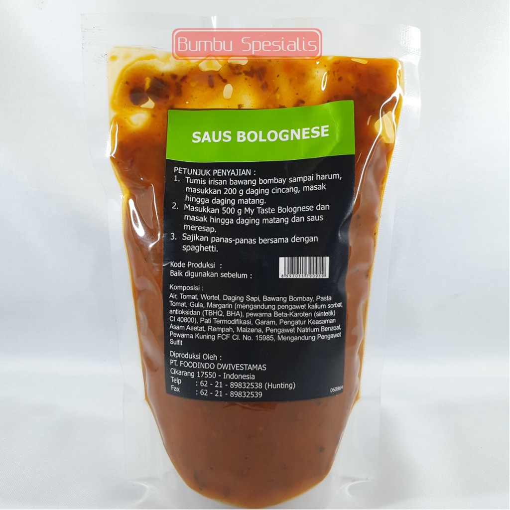 MY TASTE - Bolognese Sauce / Saus Bolognaise 500gr - HALAL