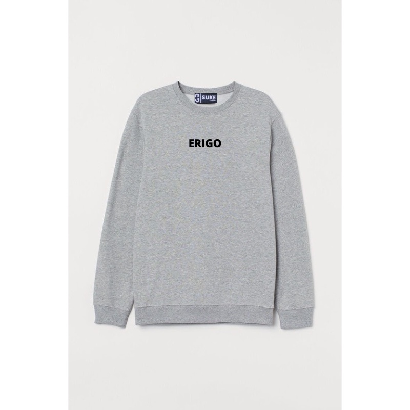 Sweater Crewneck Pria Wanita Sablon Logo Teks Premium