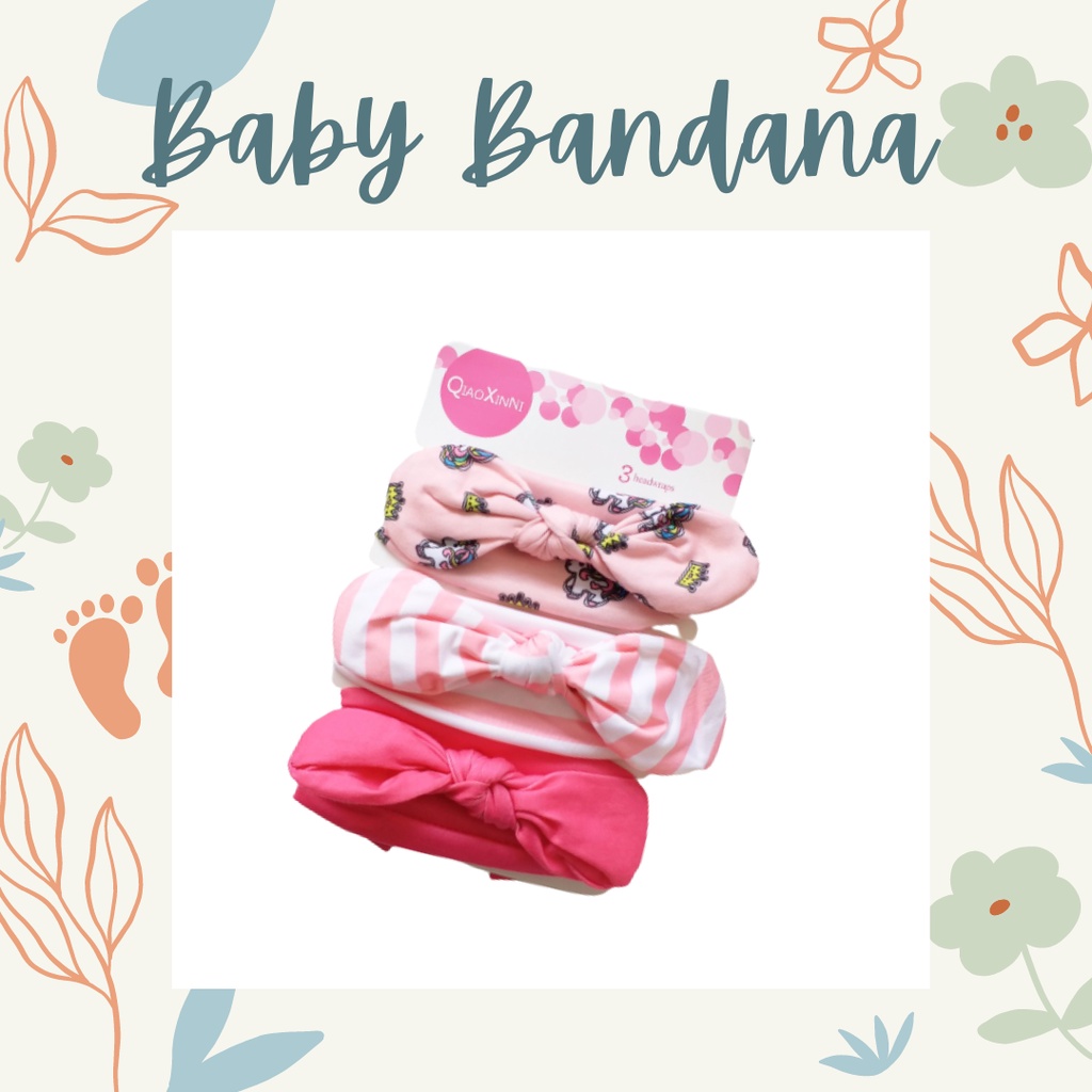 MBSS Baby HEADBAND MOTIF 3 in 1 Bandana Bando Pita Bayi Anak