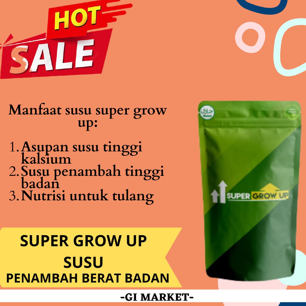 

SUPER GROW UP SUSU – Peninggi Badan - susu penambah tinggi badan cepat - suplemen penambah tinggi