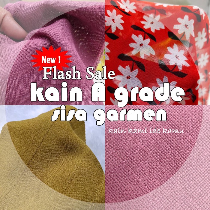 Bahan Kain Sisa Garmen Export A Grade Flash Sale Murah - 884334 kuning