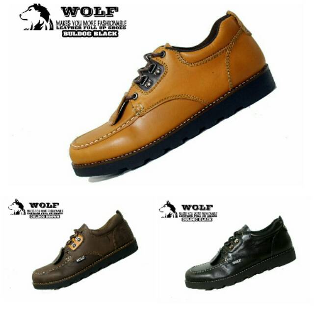 (BERGARANS1) SEPATU SEMI BOOT KULIT WOOF BULDOG ORIGINAL