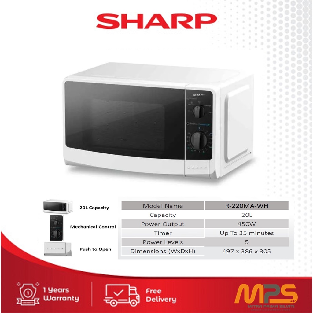 Jual Microwave Sharp R 220MA WH 20 Liter Garansi Resmi Sharp