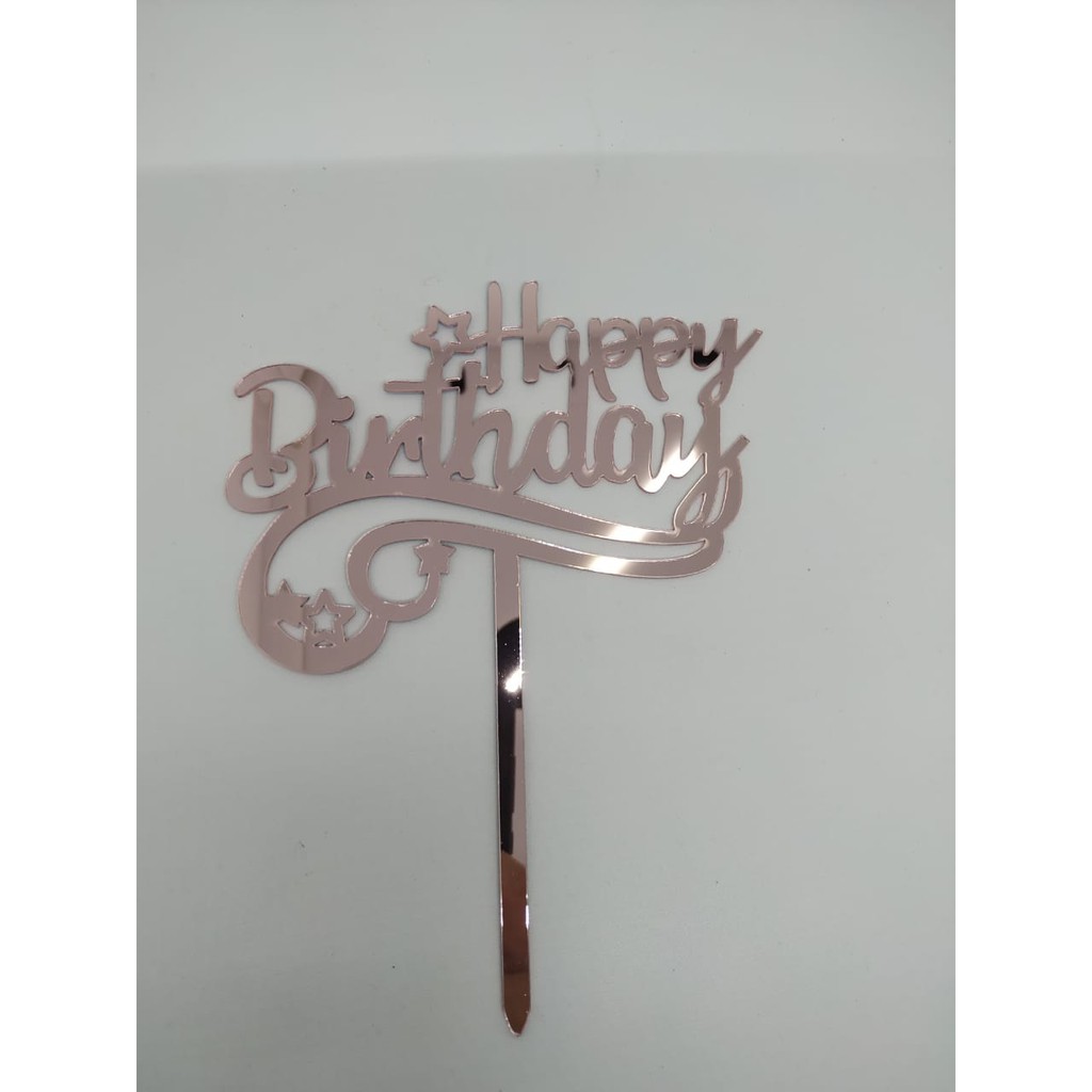 Jual Cake Topper Happy Birthday Akrilik Warna 12 Hiasan Kue Hbd Akrilik Warna Cake Topper