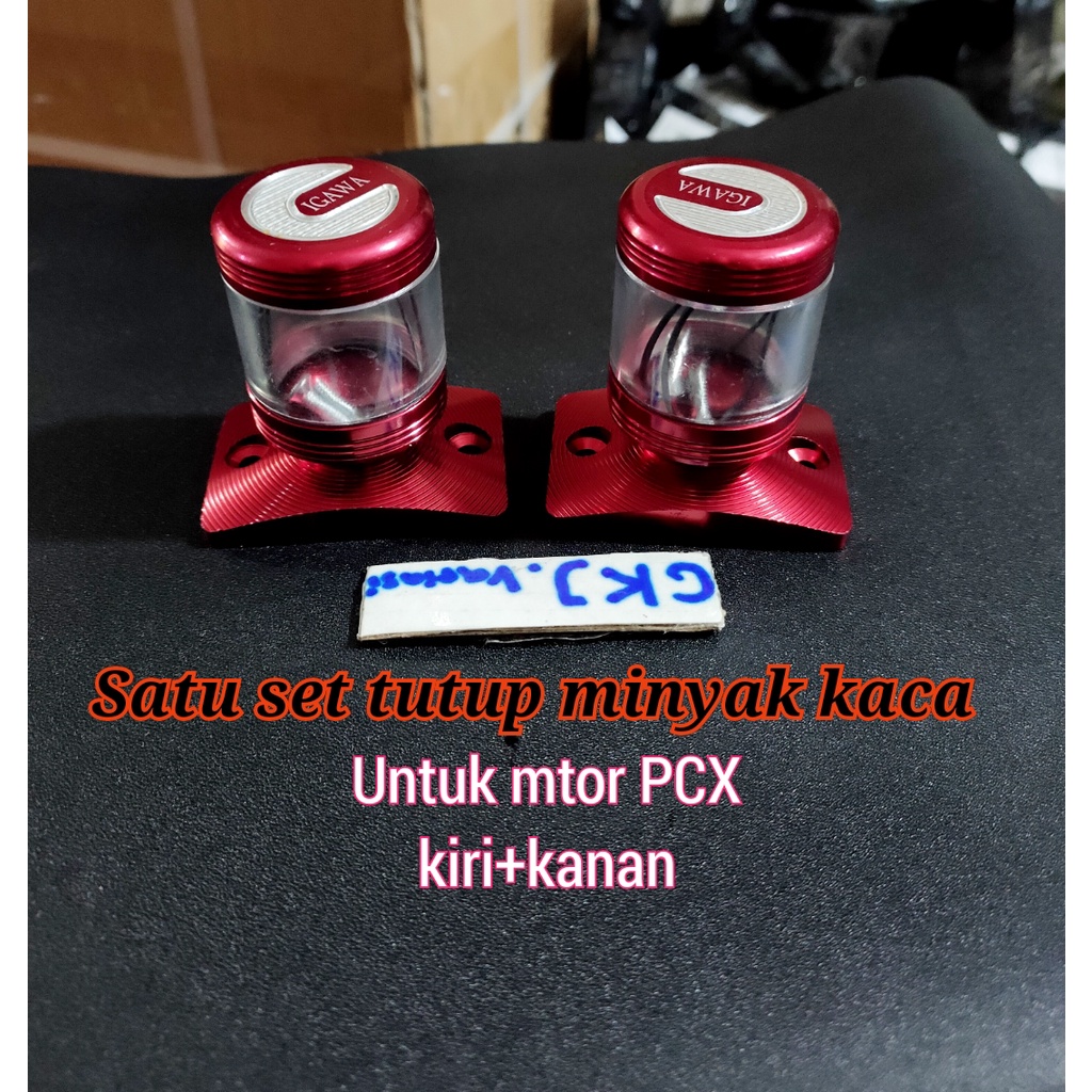 

Paketan hemat tutup minyak rem/stempel kaca rem PCX 1 set kiri plus kanan/merah