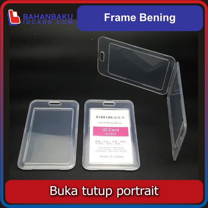 frame casing box tempat ID card flashdisk holder bening tutup portrait