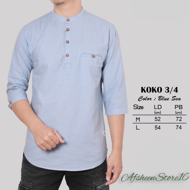 Koko Lengan 3/4 atau 7/8 Polos KEMKO Kerah Sanghai Brand Agera