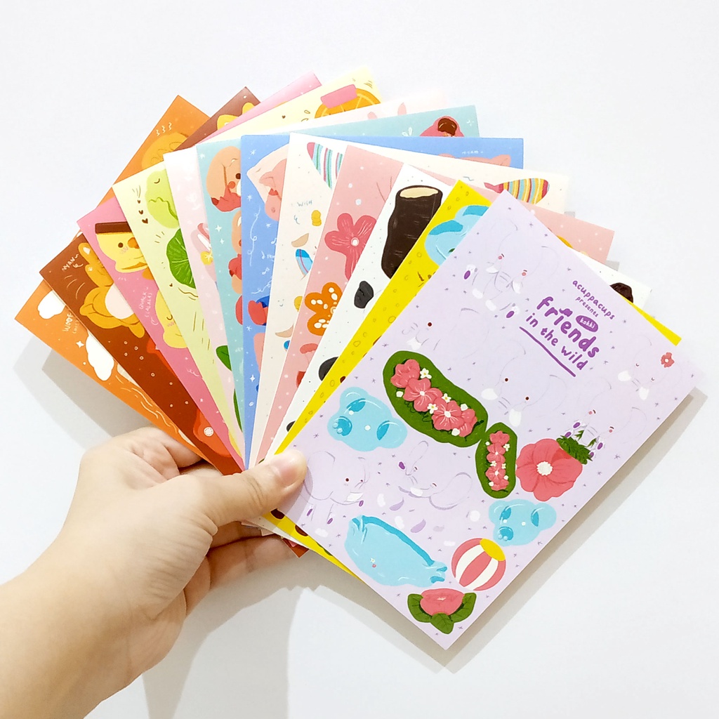 

ACUPPACUPS Friends Series Animals Sticker Sheet / Stiker Kiss Cut