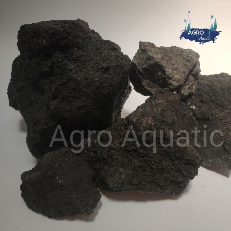 Batu Lava Rock Hitam Per 1kg Aquascape