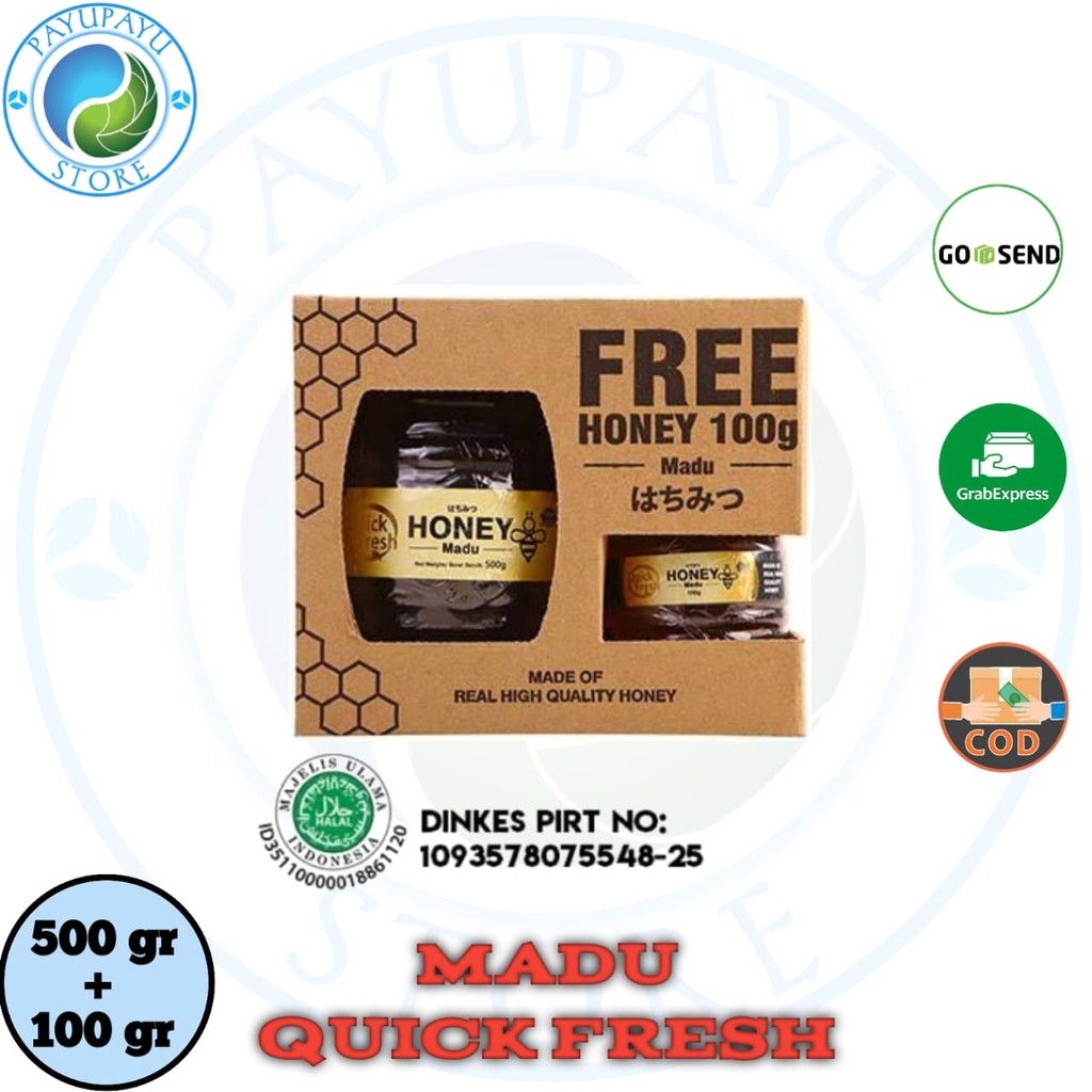 

Madu Asli Madu Murni Quick Fresh Honey 500GR + 100GR Jar (Paket Bundling)