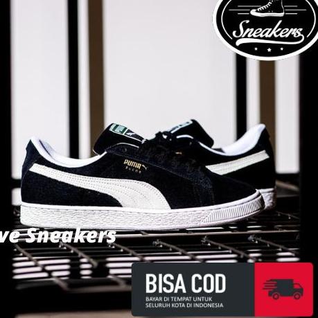 Harga Murah.. sepatu_puma classics suede black white original vietnam bnib full tag barcode bahan le