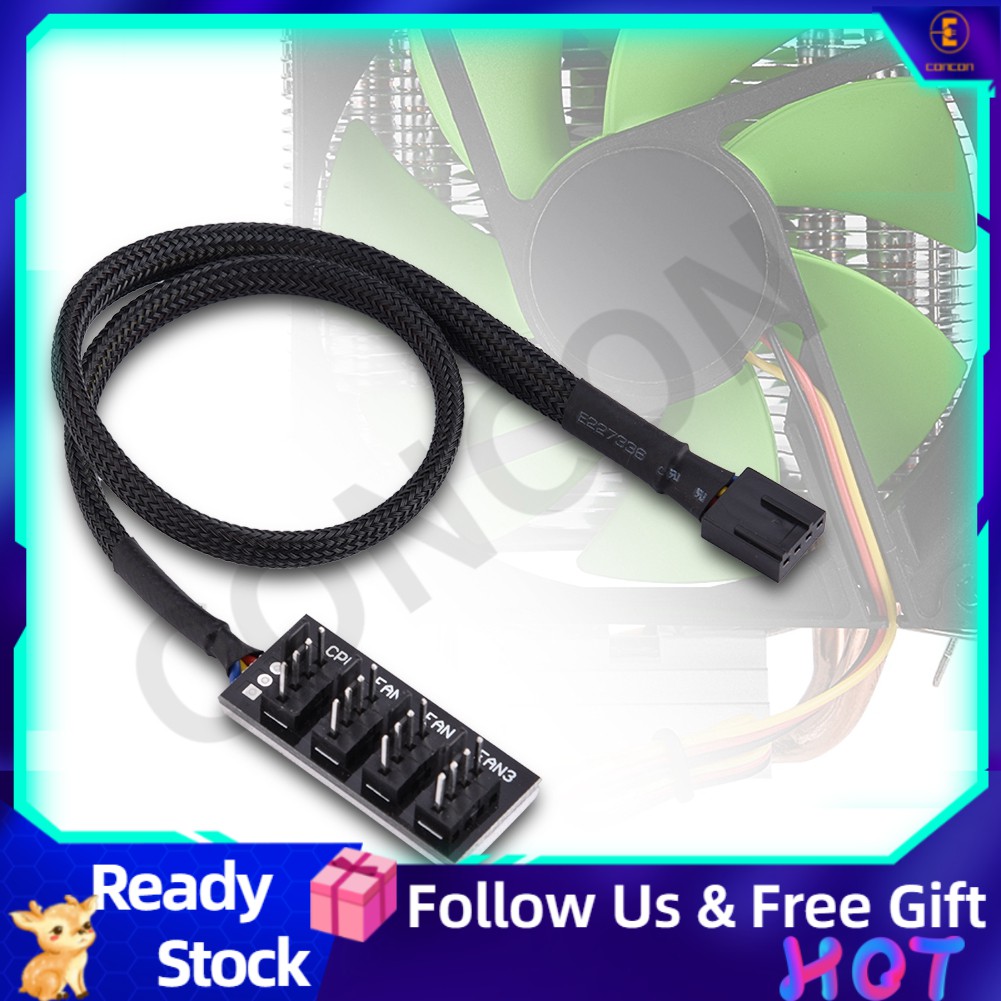 Hot 4 Pin Computer Cpu Case Fan Power Multi Splitter Connector Cable Adapter Shopee Indonesia