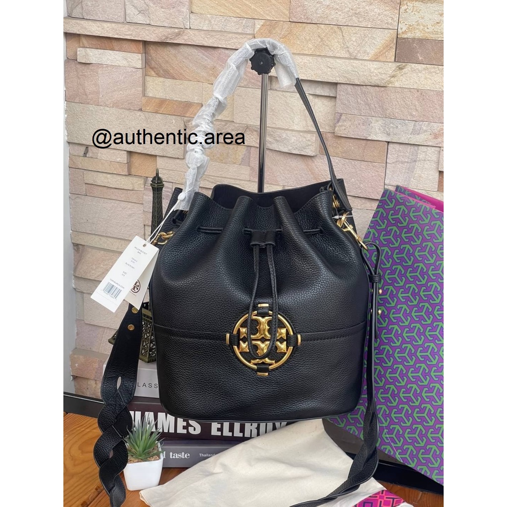 READY - Tory Burch Miller Black Bucket Bag Original Tory Burch Stock FO