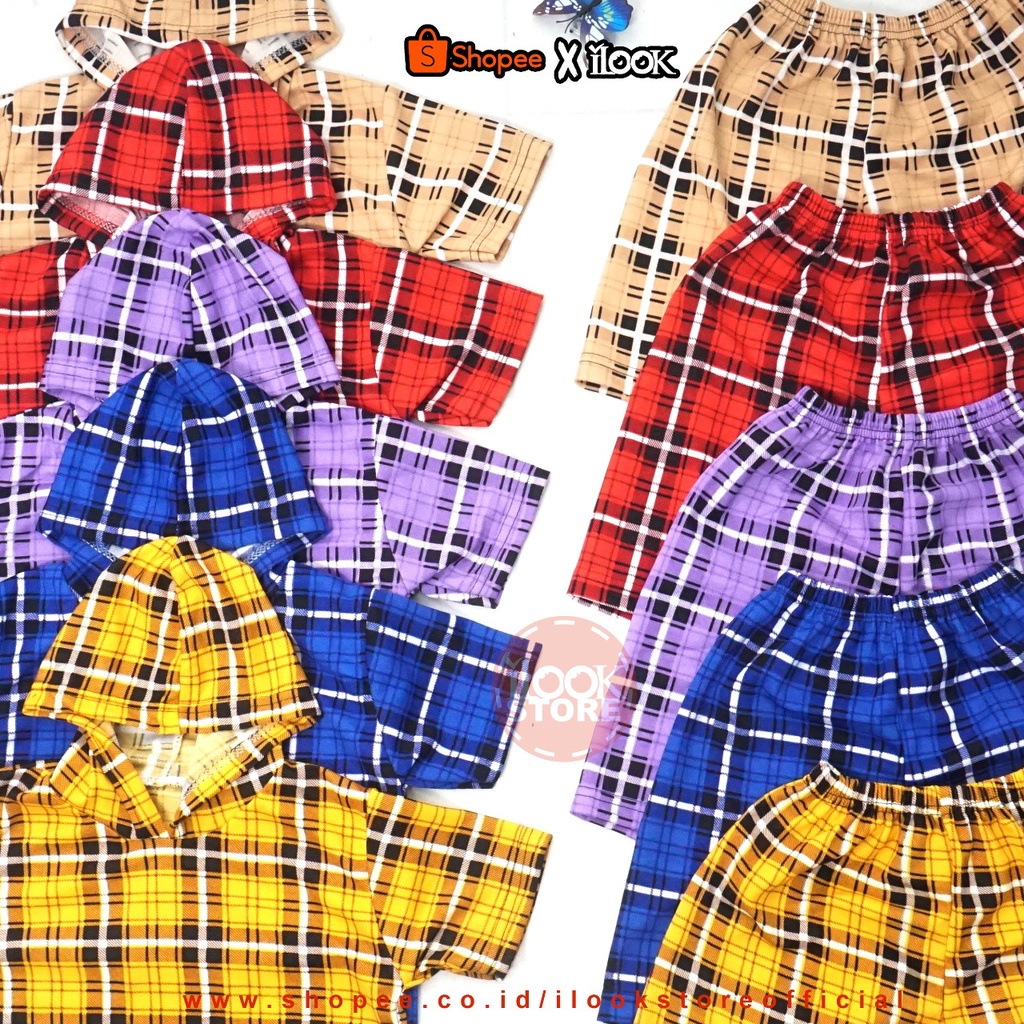 ilook | Set Hoodie Anak Rami | Setelan Anak Baju Anak Laki Laki Dan Perempuan Motif Rami | Setelan Kaos T-shirt Hoodie Lengan Pendek