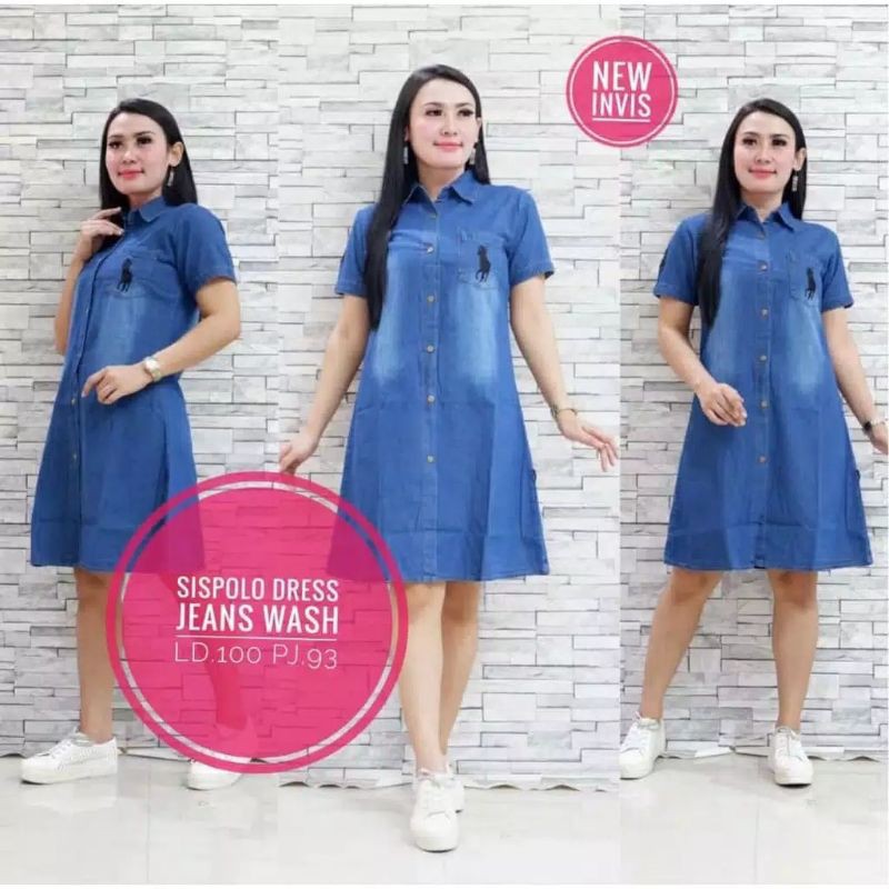 MODIS!! SISPOLO DRESS MATT JEANS WASH