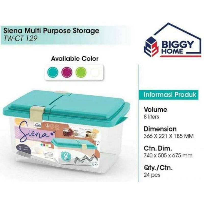 RICE box KEEPER SIENA 8 liter BIGGY / TEMPAT BERAS SAYUR SERBAGUNA BOX