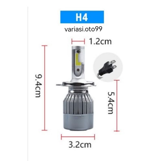 LAMPU LED MOBIL HEADLIGHT C6 H4 H7 H11 COB HRG 2PCS