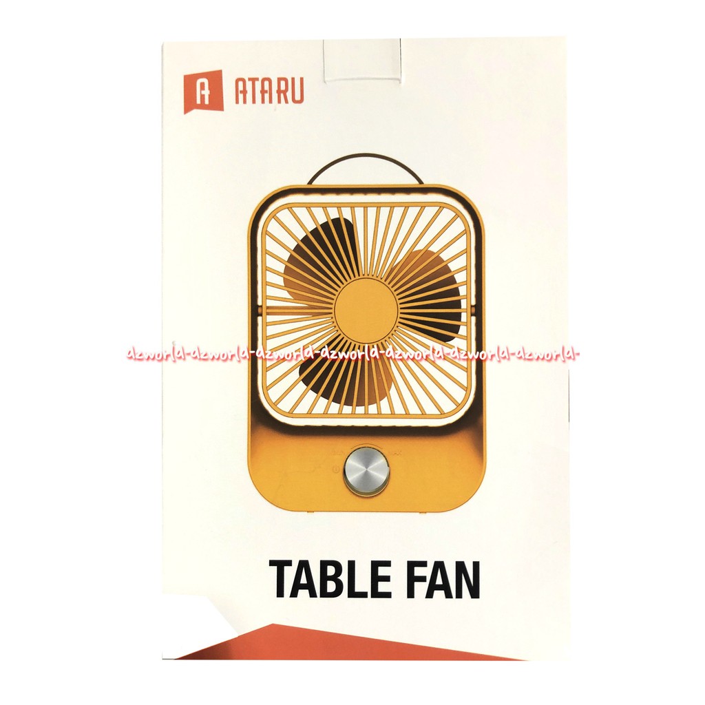 Ataru Table Fan Yellow Kipas Angin Meja Kuning Bisa Charge USB