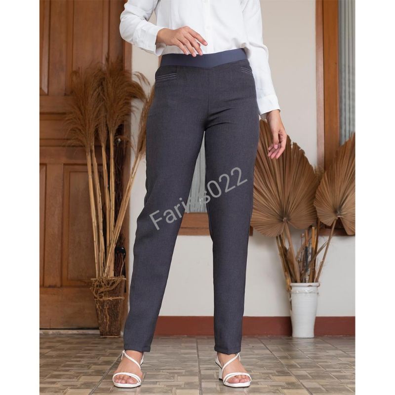 Celana Kerja Wanita Kantor Formal Bahan Dasar Kain Ukuran S-XL Model Slimfit