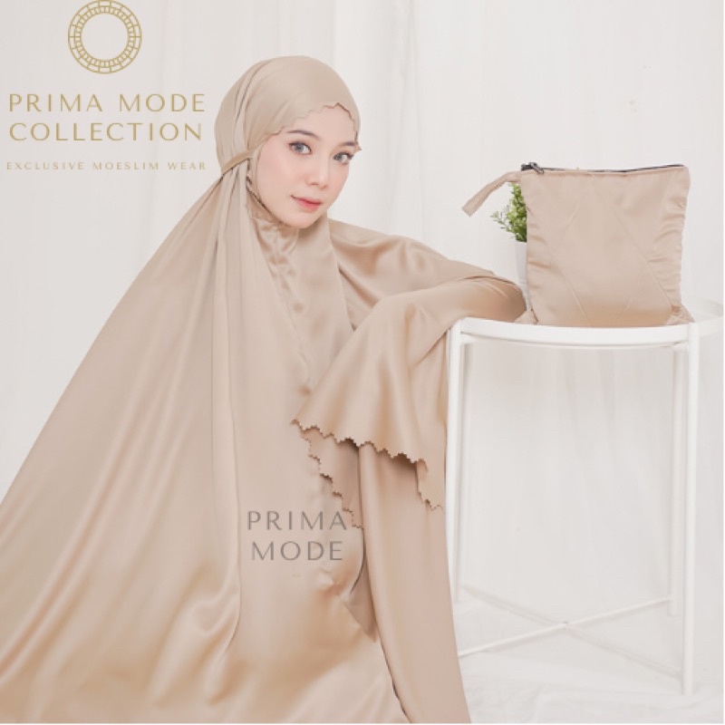 PRIMA MODE - Mukena Dewasa Silky Daily 2in1 Premium Laser Cut Premium Prima Mode Mukena Umroh Haji Mukena Seserahan