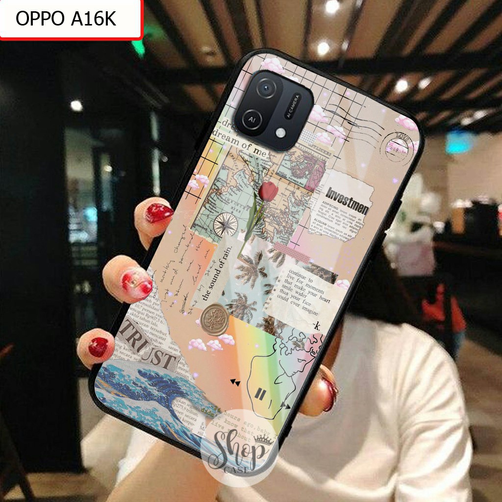 Softcase Glass Oppo A16K A16E  - Case Oppo A16K A16E - Case Lucu - case Oppo A16K A16E - kesing Oppo