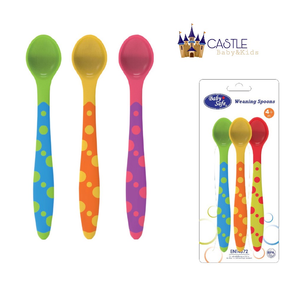 Castle -  Weaning Spoon Baby Safe 3pcs BS351 Sendok Makan