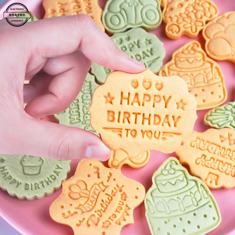 Cookie Cutter Set 8 Pcs Birthday Cetakan Cookies Kue Kering Biskuit 16