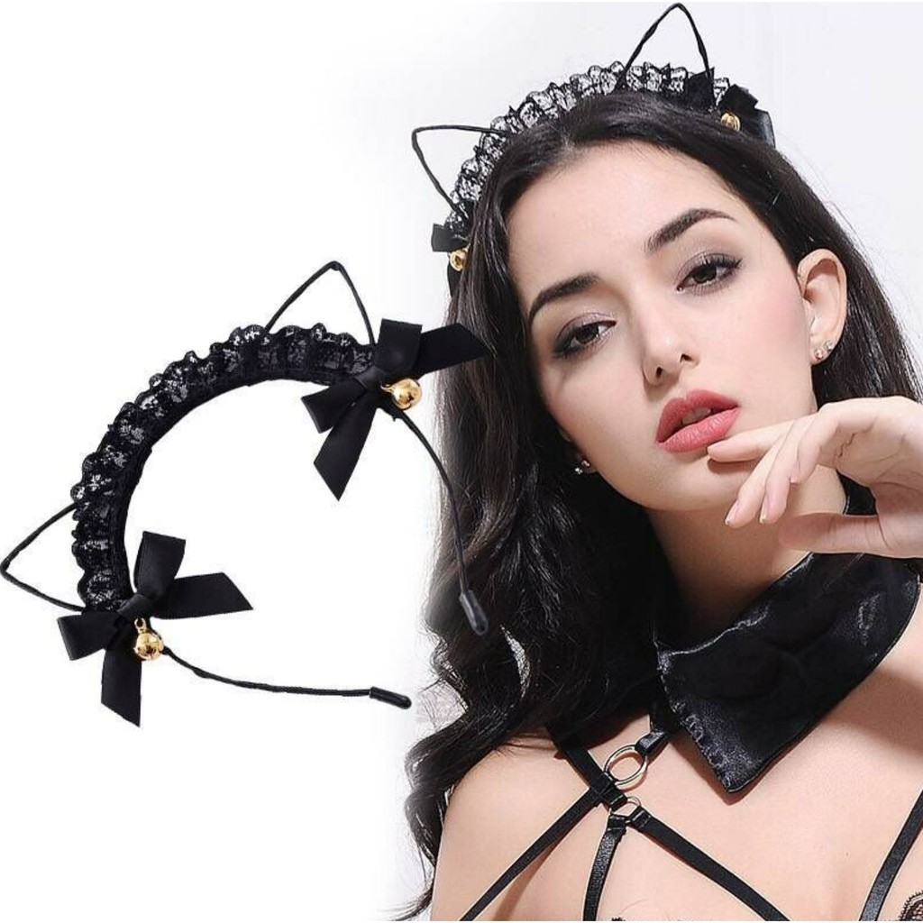 HBCG headband cat lace bando kuping kucing renda lingerie cute maid gothic