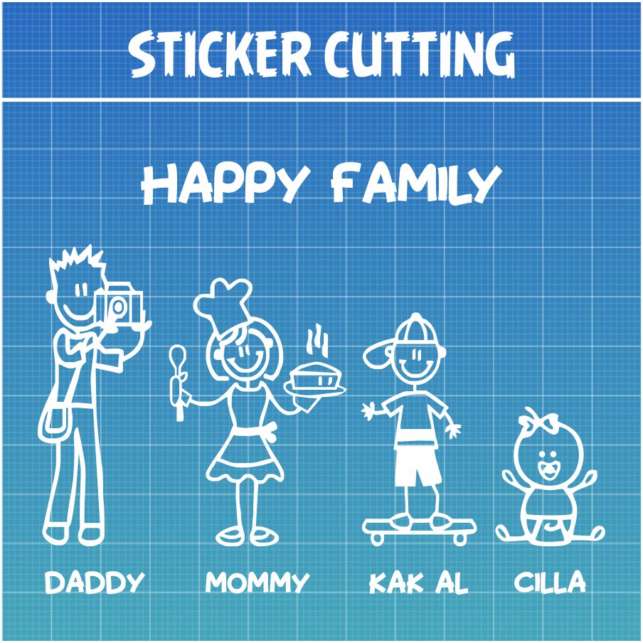 Stiker Mobil HAPPY FAMILY