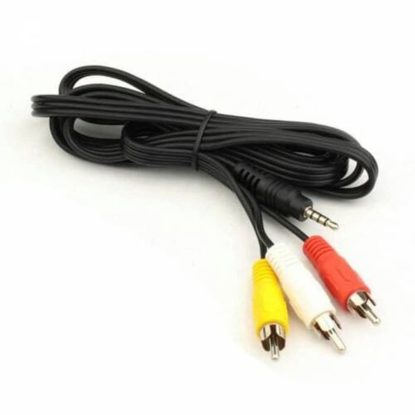 KABEL TV 3.5mm JACK TO 3 RCA ADAPTOR KABEL AV CONVERTER 1.2 M 4FT-Intl