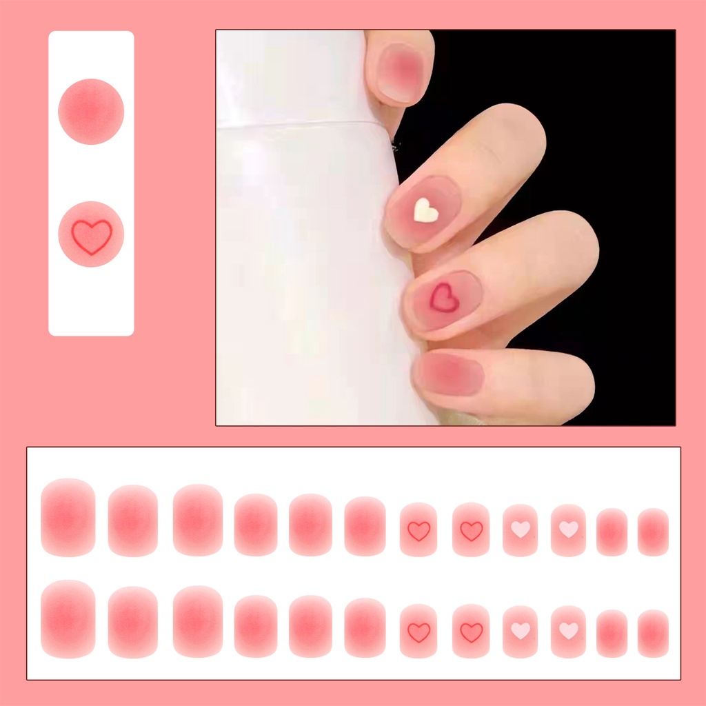 24 Pcs Patch Kuku Palsu Dapat Dilepas Tahan Air Motif Api Bebek Mandarin Untuk Nail Art