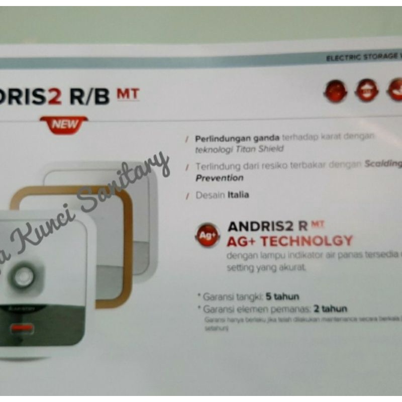 Water Heater ARISTON Andris2 R 10 Liter/150 Watt/Pemanas Air Listrik/Water Heater Ariston 10 Liter