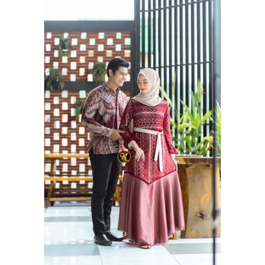 Couple Kondangan // S.M.XL.XXL Dress Maxmara kombi Brokat Tille Dotty Seragaman