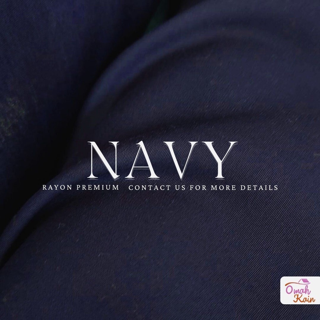 KAIN RAYON POLOS PREMIUM (TIDAK BERBULU, TIDAK NERAWANG,JATUH,ADEM DAN MEWAH)#omah kain-Navy
