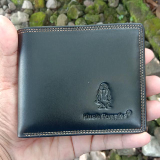 Dompet Pria Full Kulit Pull Up Tanpa ada kain furing EMBOS HUSH PUPPIES ( KODE LKJ )-Hitam