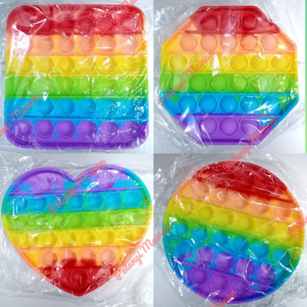 [UKURAN 12 CM] POP IT RAINBOW / MAINAN ANAK / FIDGET TOY / POP ITS RAINBOW / MAINAN POP IT BUBBLE