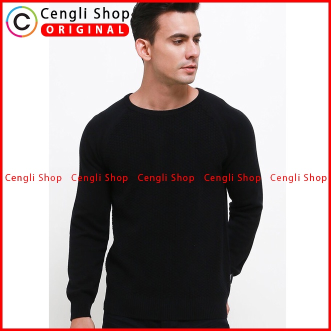 JAKET SWEATER CASUAL PRIA CARDINAL ORIGINAL TERBARU HITAM CA01