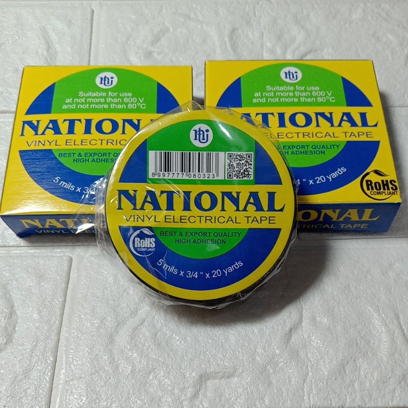 ISOLASI TAPE PVC KABEL LISTRIK HITAM NATIONAL SOLASI HITAM