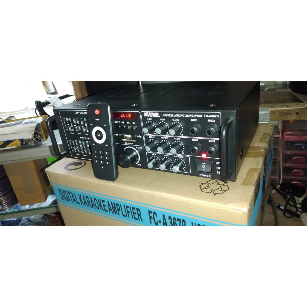 Original 100% digital echo mixer mixing power ampli bluetooth Amplifier bluetoot Equalizer bluetot karaoke blutut USB MP3 player audio sound system AC DC profesional pro aux dj vocal vokal 4 channel chanel  MAXSIMAL SPEAKER PASIF UKURAN BISA.SAMPAI 15 INC
