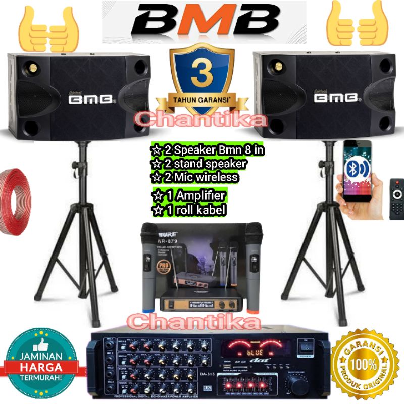 Paket Karaoke set 1 Bmb 8 inch Paketan audio rumah Home theater Bluetooth