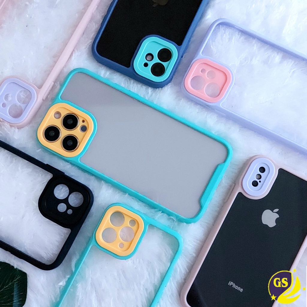 IPHONE 13 13 PRO 13 PRO MAX 13 MINI 12 12 PRO 12 PRO MAX 12 MINI Case Candy Pastel Bumper Shockproof Macaron Plating Acrylic Casing