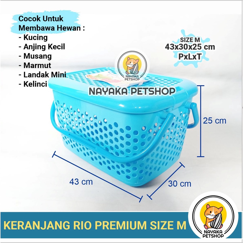 Size M Keranjang Kucing Rio Premium Pengganti Pet Cargo Pet Carrier Kelinci Musang Kitten Hewan