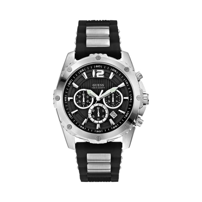 Guess W0167G1 - Jam Tangan Pria - Hitam - Silver