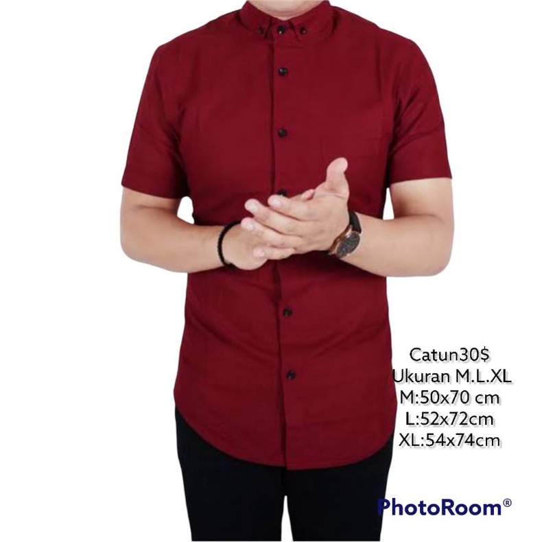 KEMEJA POLOS LENGAN PENDEK dewasa laki laki.kemeja polos dewasa pria